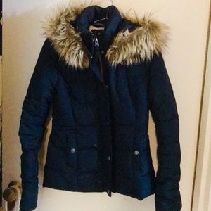 A&F navy puffer jacket
